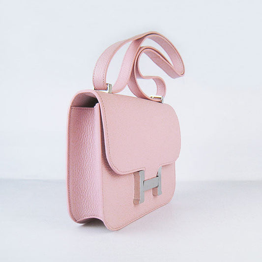 Hermes Luxury Constance Cowskin Bag H Leather Pink Travel Bag
