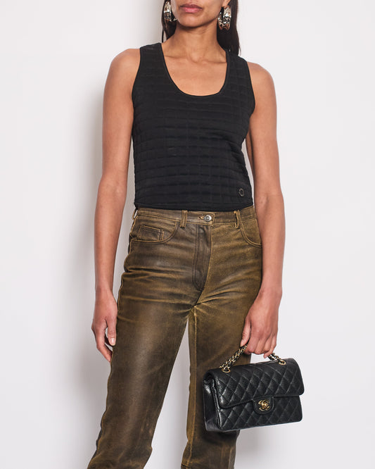 Chanel Black Quilted Cotton Sleeveless Top FR 36 (UK 8) Accessory