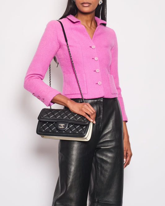 Chanel 96/P Lilac Wool Cropped Jacket with Silver CC Logo Buttons Size FR 34 (UK 6)