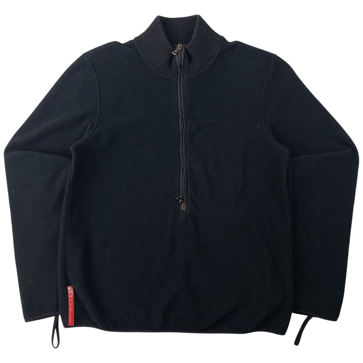 Prada Handbag Sport Half Fleece Jacket Black Zip