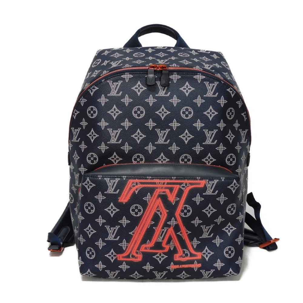 Louis Vuitton Backpack M43676 Ink x Cowhide Monogram Leather Canvas White