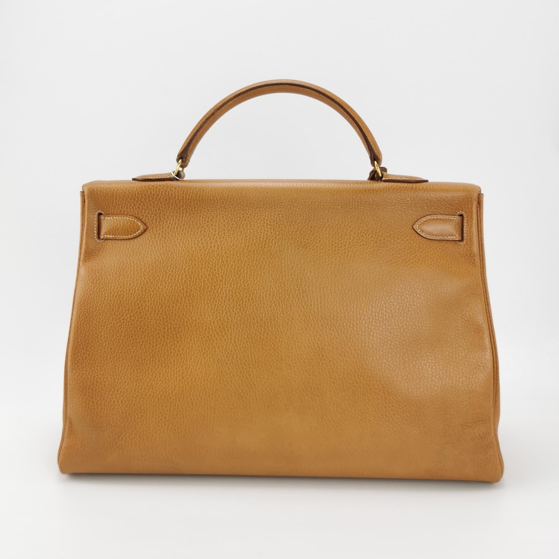 Hermes Kelly Retourne Togo Hardware Handbag Leather Gold Travel Bag