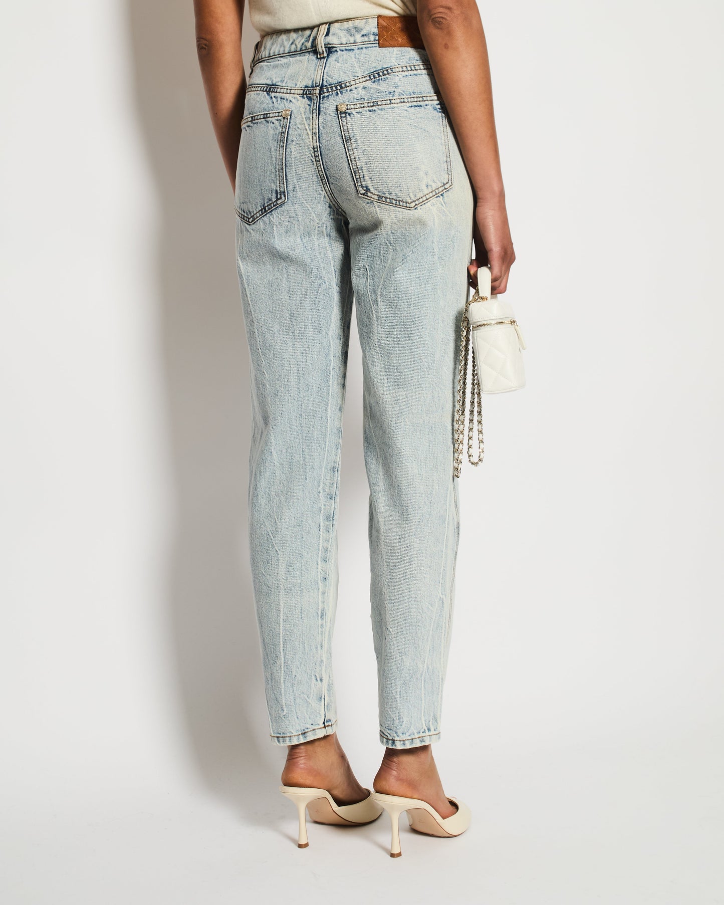 Chanel Blue Straight-Leg Jeans With Heart Silver CC Logo Buttons Size FR 34 (UK 6) Apparel