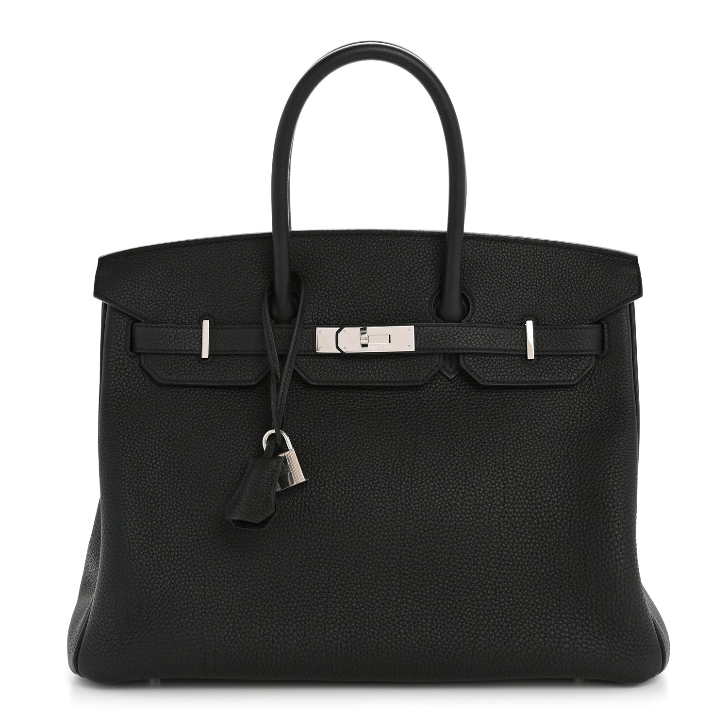 Hermes Togo Birkin Handbag Black Travel Bag 35 Black 1767379