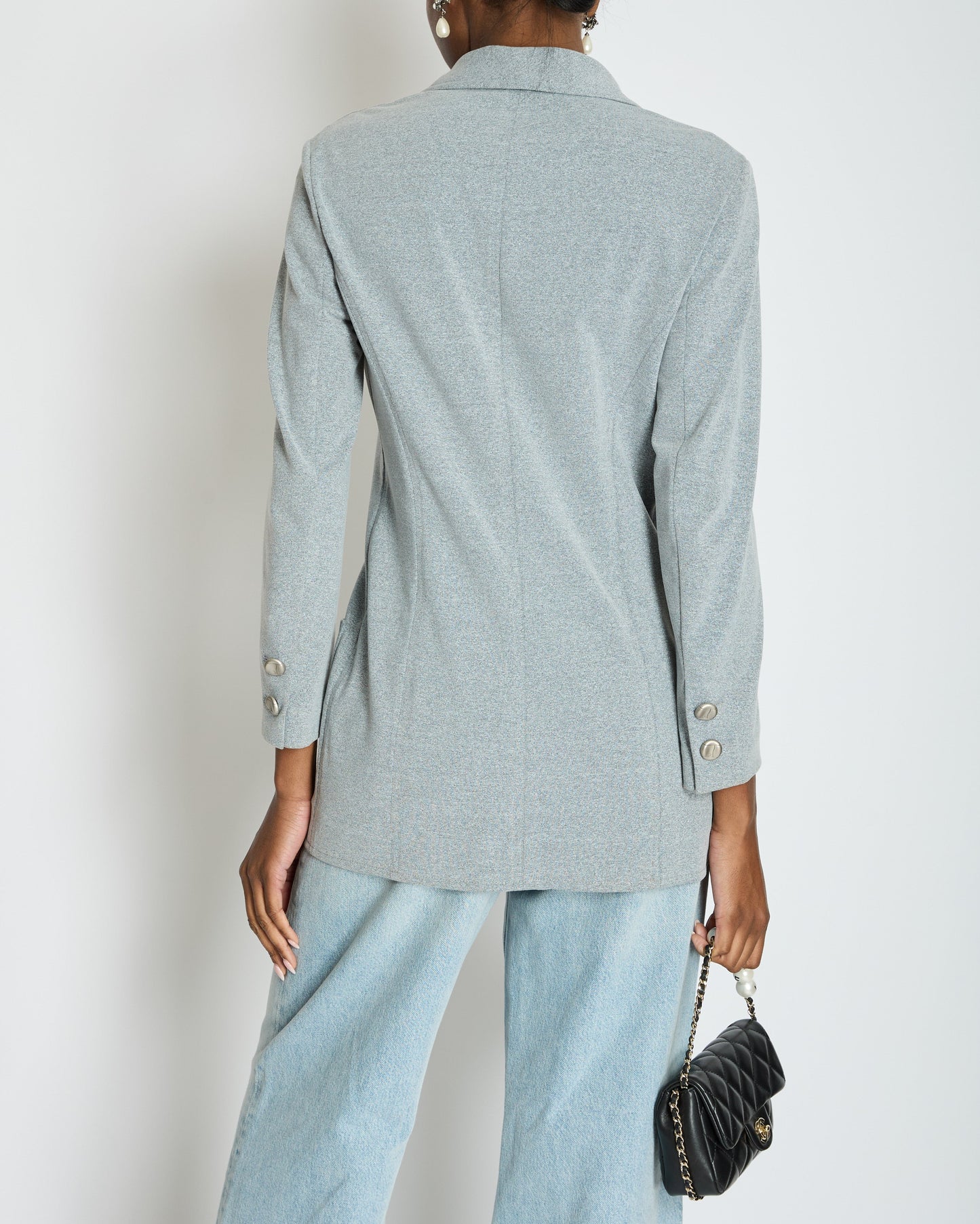 Chanel 98/A Grey Single Breasted Blazer Size FR 38 (UK 10) Accessory
