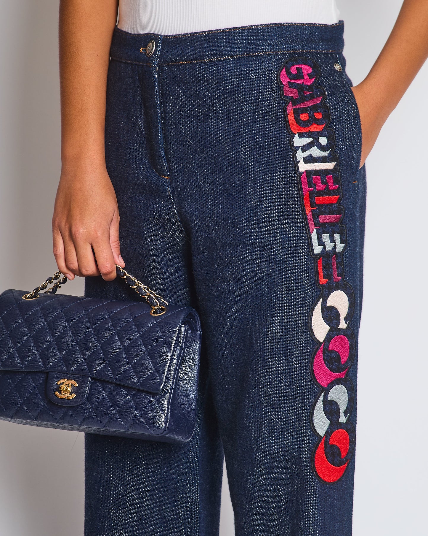 Chanel Dark Indigo "Gabrielle Coco" Straight Leg Jeans Size FR 40 (UK 12) Apparel