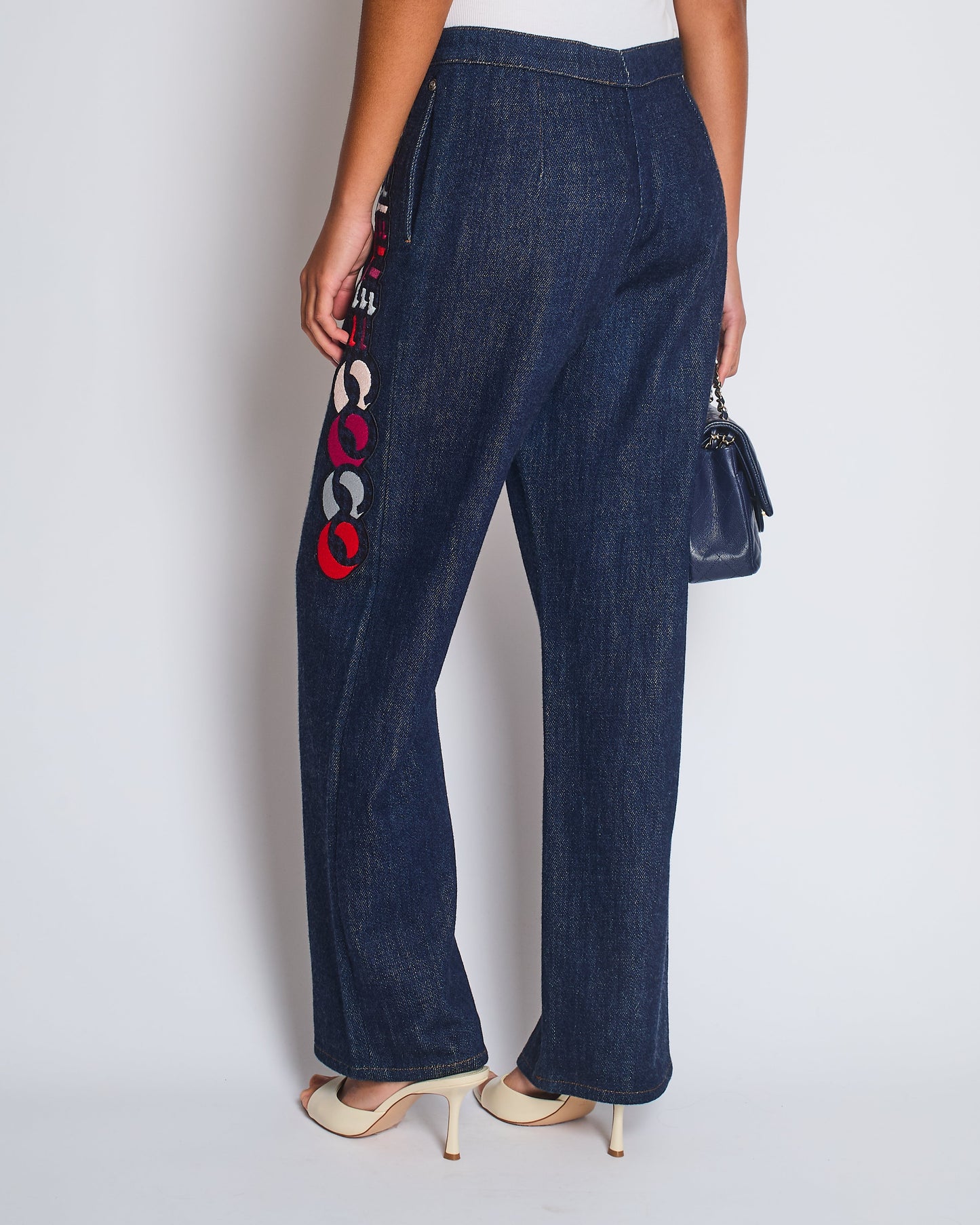 Chanel Dark Indigo "Gabrielle Coco" Straight Leg Jeans Size FR 40 (UK 12) Apparel