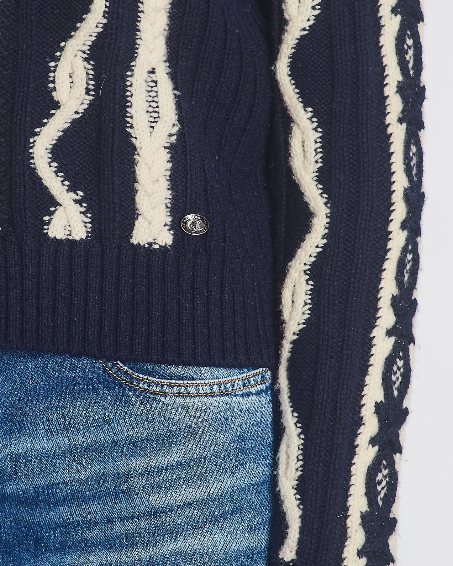 Chanel Paris Hamburg Knitted Glitter Jumper Size FR 38 (UK 10) Accessory