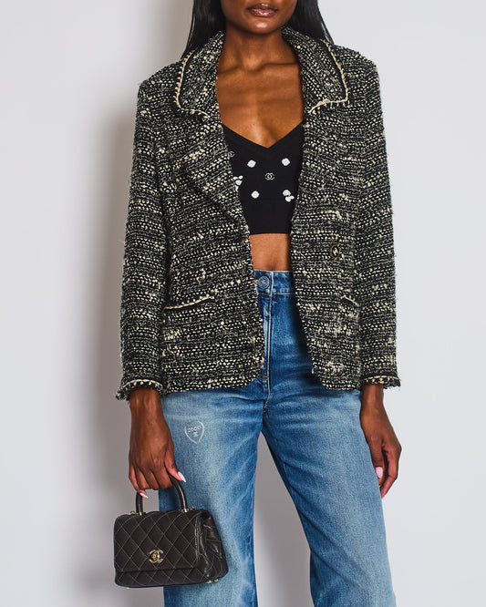 Chanel Single Breasted Wool Jacket with CC Button Detail Size FR 38 (UK 10)