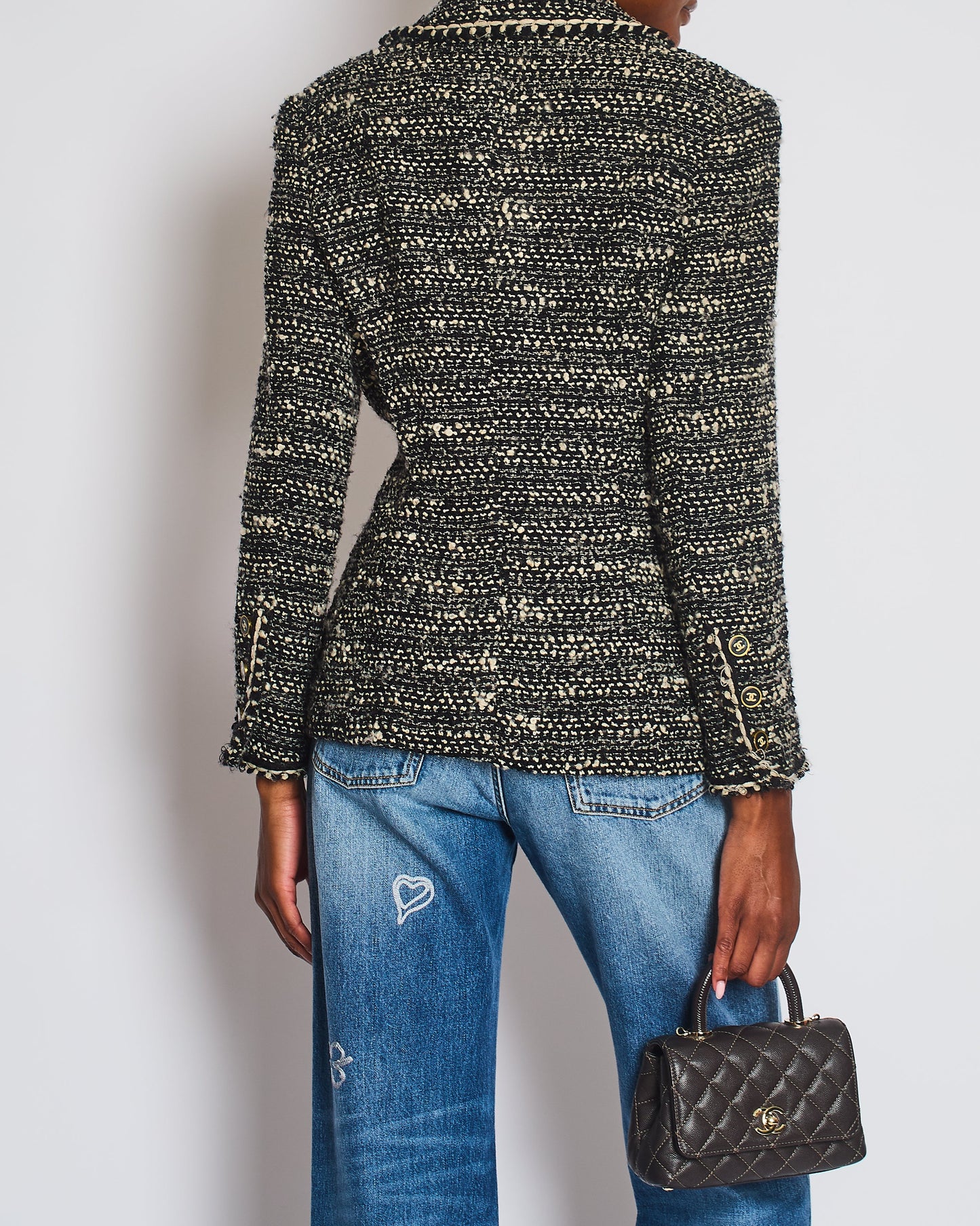 Chanel Single Breasted Wool Jacket with CC Button Detail Size FR 38 (UK 10)