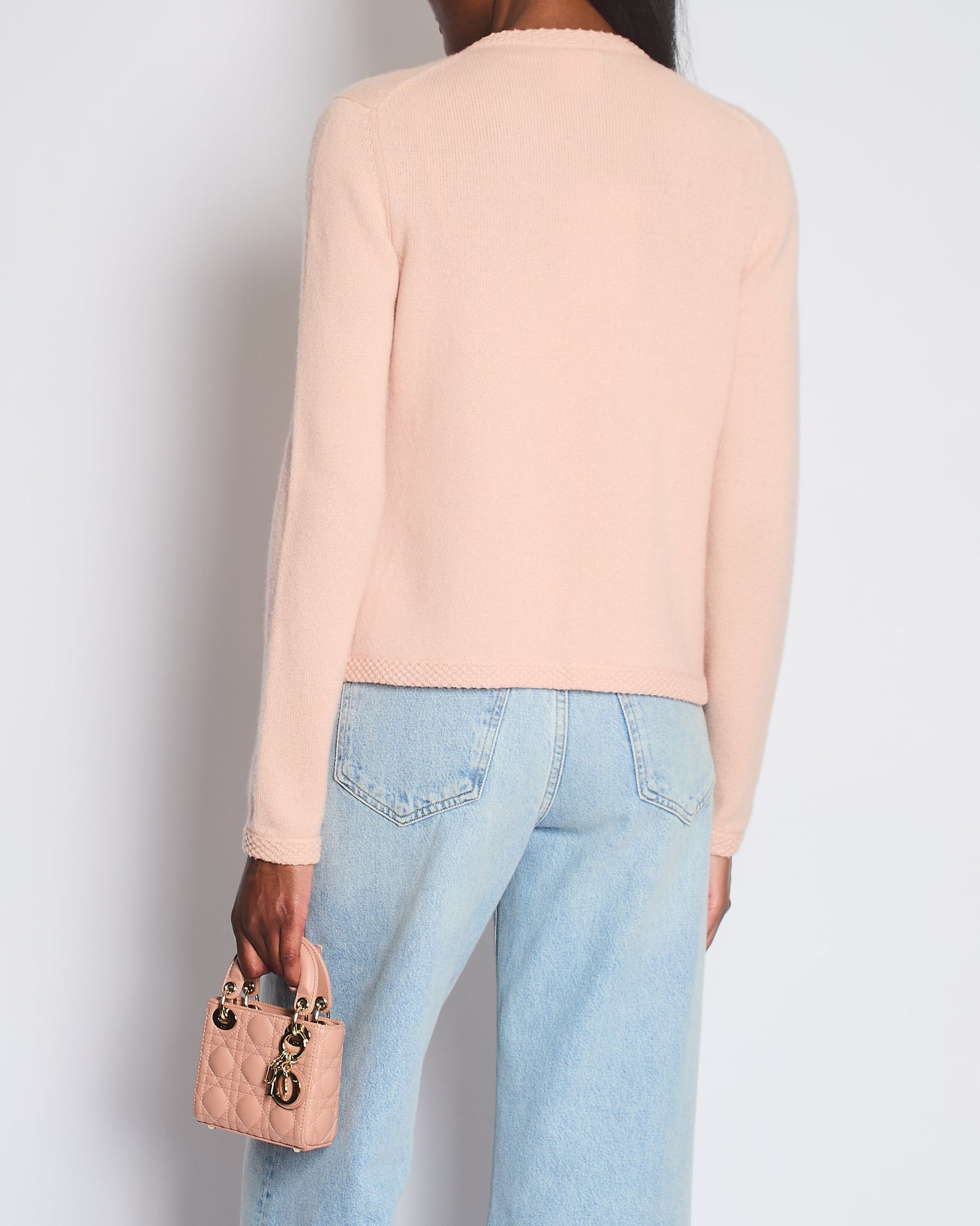 Chanel 05/S Pink Cashmere Cardigan with Floral Crystals Size FR 38 (UK 10) Apparel