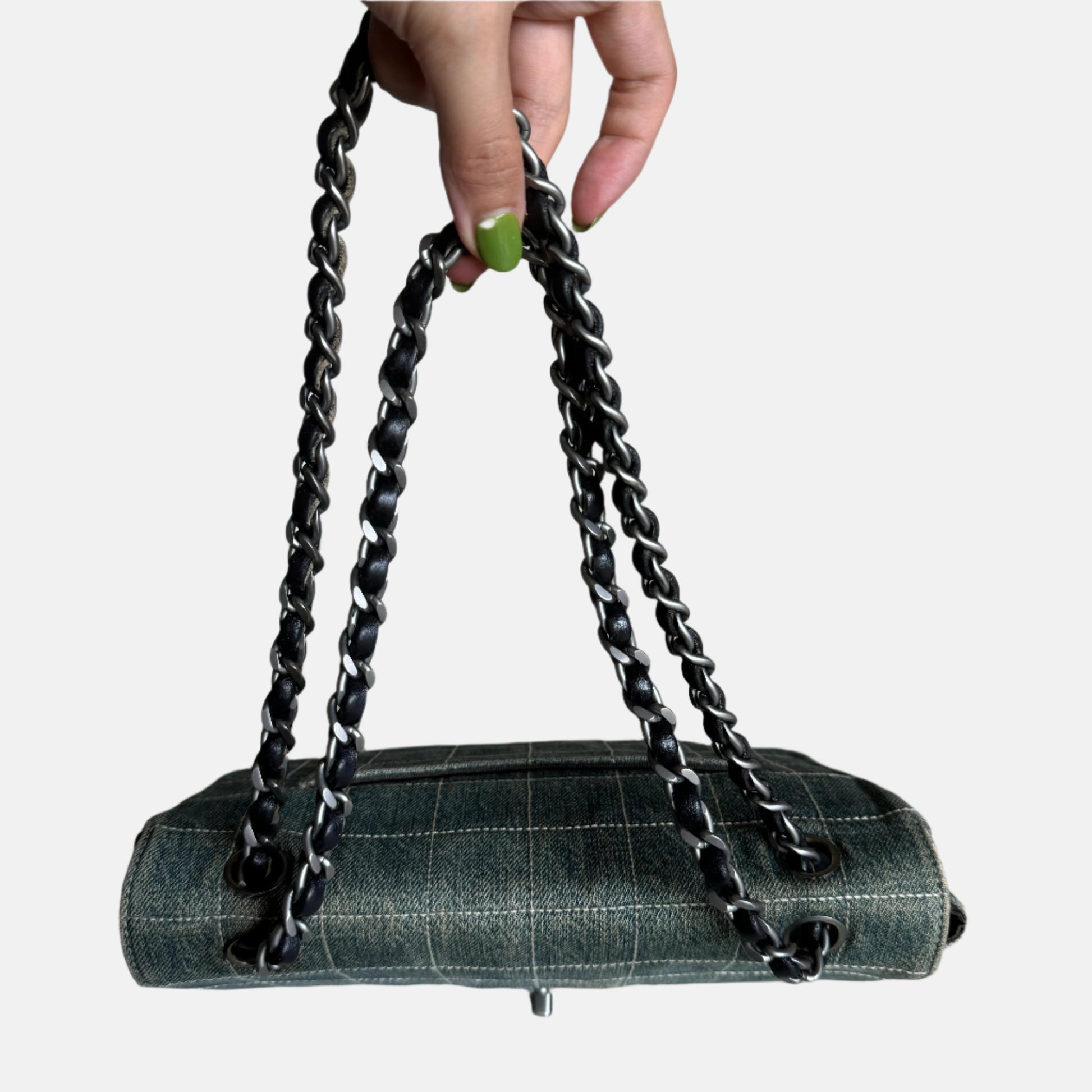 Chanel Ice Cube Chocolate Bar Classic Flap Green Handbag