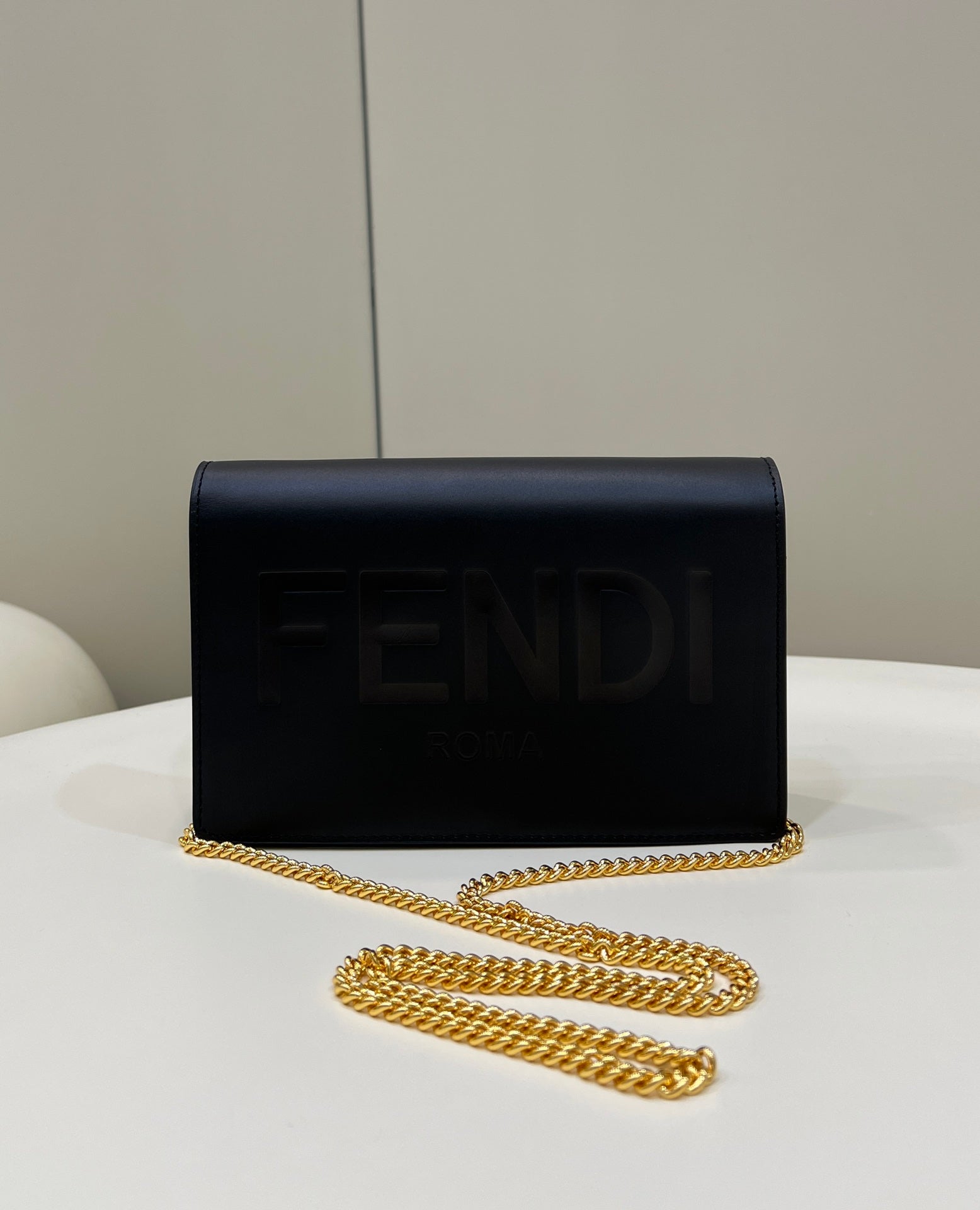 Wallet On Black Mini Chain Crossbody Bag