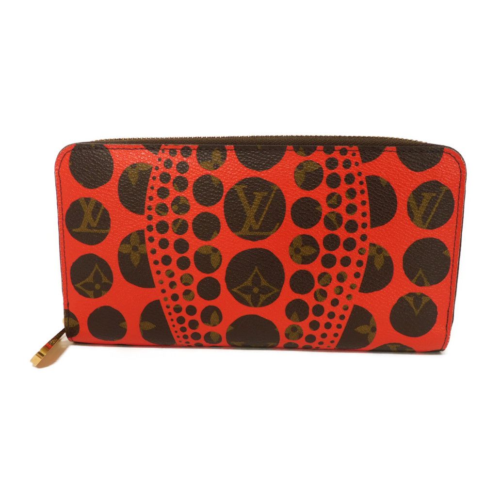 Louis Vuitton Long Purse M60450 dot print Monogram Leather Canvas Brown Wallet Case