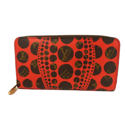 Louis Vuitton Long Purse M60450 dot print Monogram Leather Canvas Brown Wallet Case