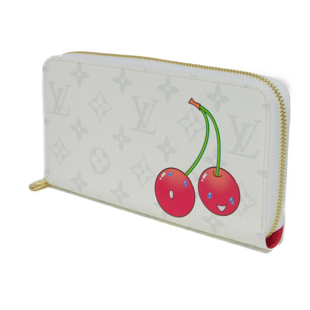 Louis Vuitton Long Purse M14240 x grain Monogram Leather Canvas White Wallet Case 2