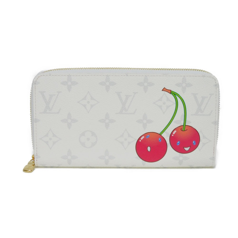 Louis Vuitton Long Purse M14240 x grain Monogram Leather Canvas White Wallet Case 3