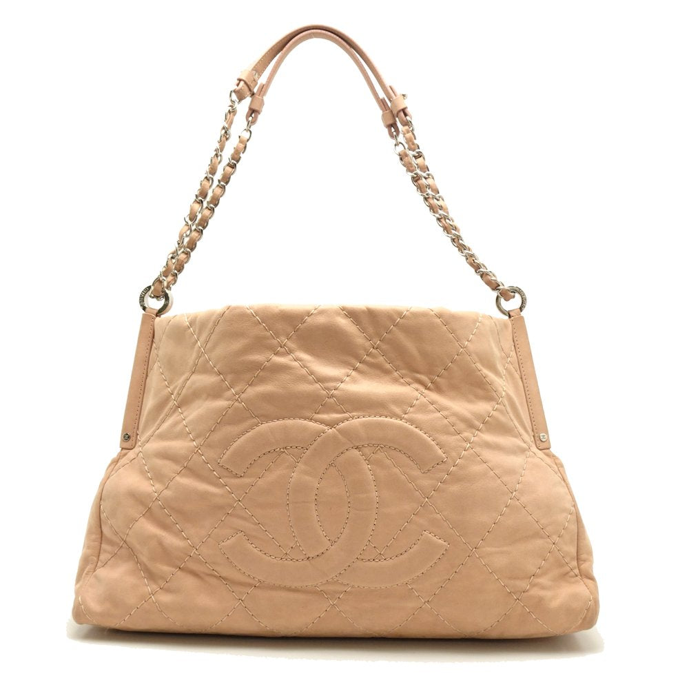 Chanel Shoulder Bag 2way Diagonal Heremark Leather Pink