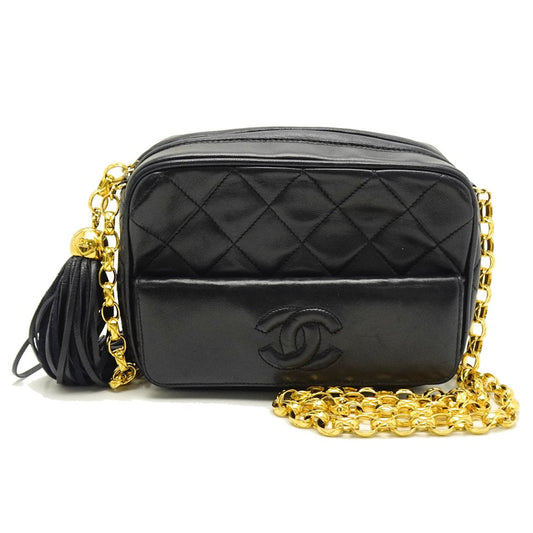 Chanel Shoulder Bag Crossbody Lambskin Black Chain Crossbody Bag