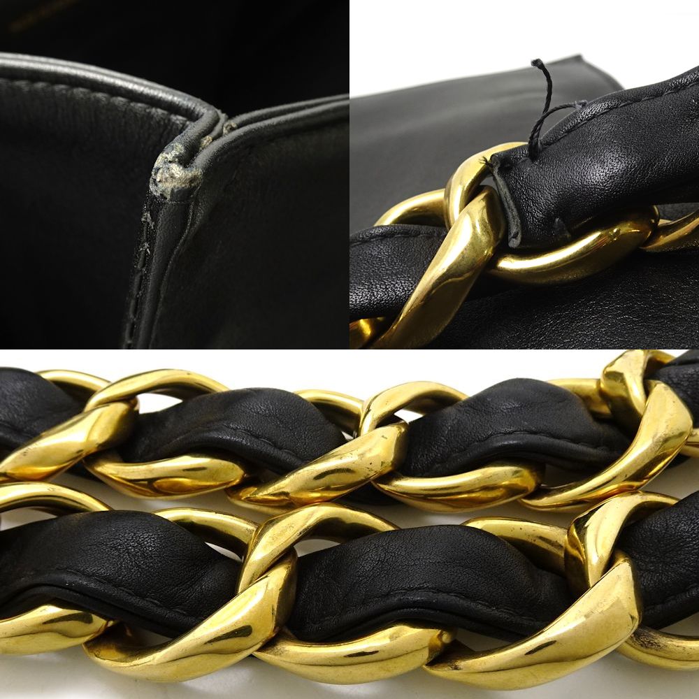 Chanel Chain Tote Bag x Hardware Leather Black