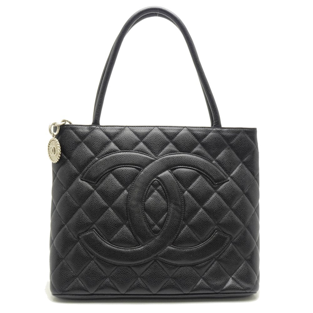 Chanel Reprint Tote Bag Caviar Skin Black Caviar Skin