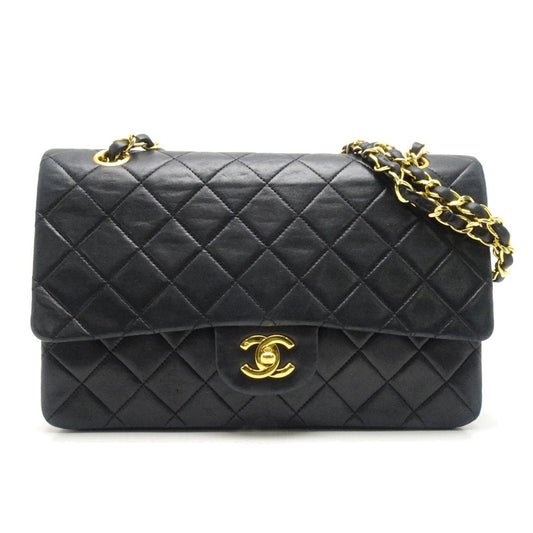 Chanel Shoulder Bag Lambskin Matelasse Black Matelasse Black