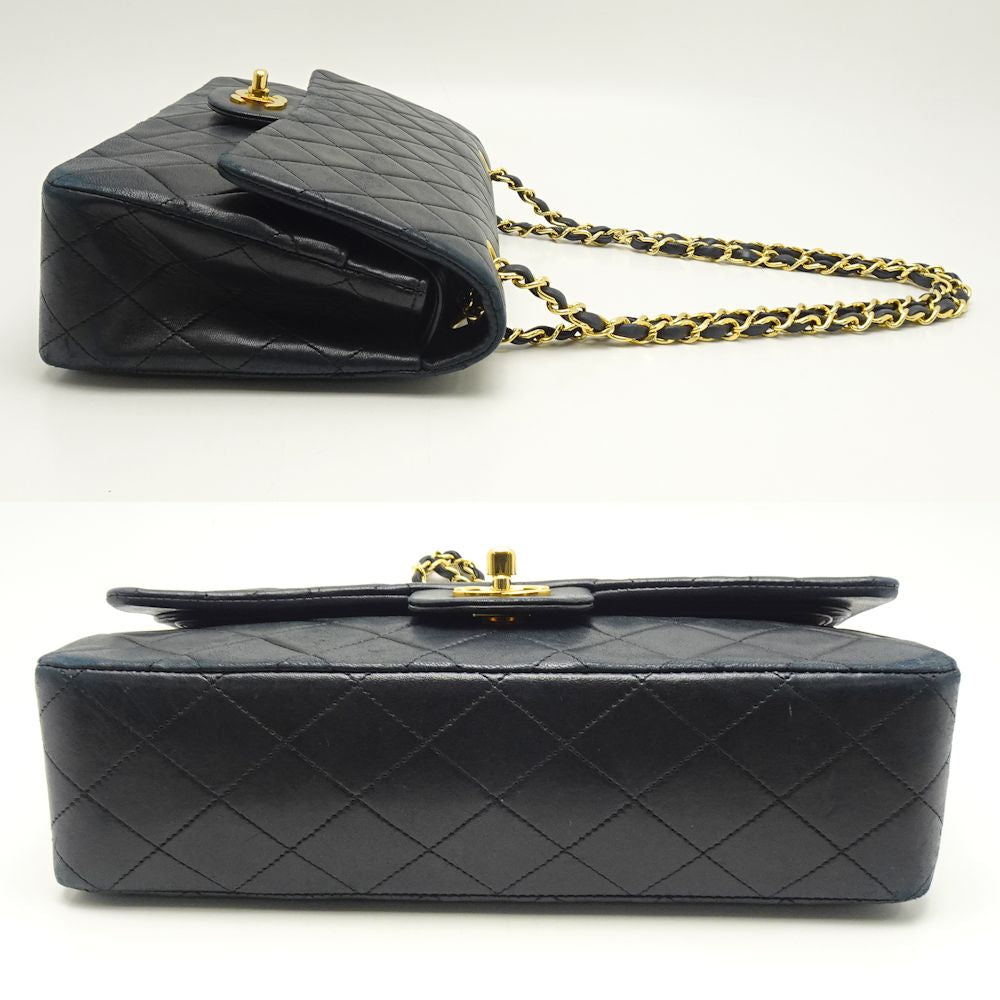 Chanel Shoulder Bag Lambskin Matelasse Black Matelasse Black