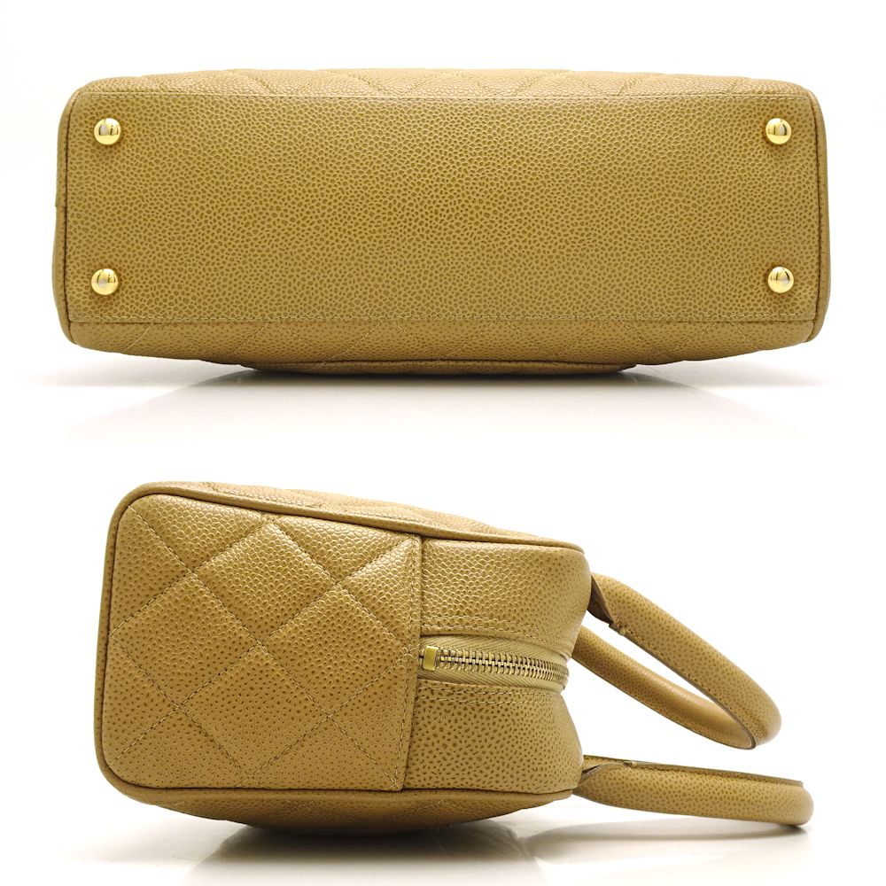 Chanel Handbag Caviar Skin Camel x Metal Fittings Gold