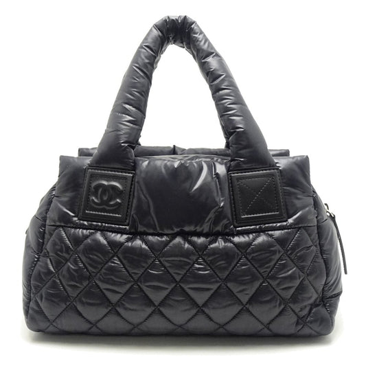 Chanel Coco Coon Tote Bag Metal Fittings Nylon Black