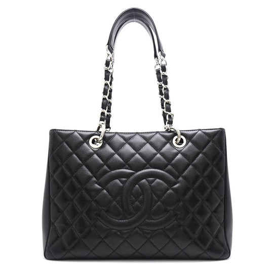 Chanel Tote Bag Caviar Skin Matelasse Black
