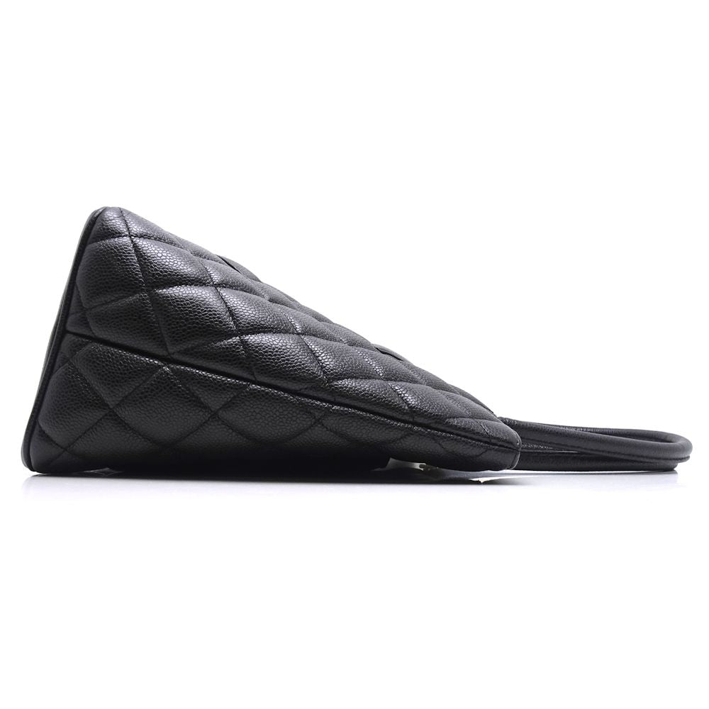 Chanel Reprint Tote Bag Caviar Skin Black Black 5