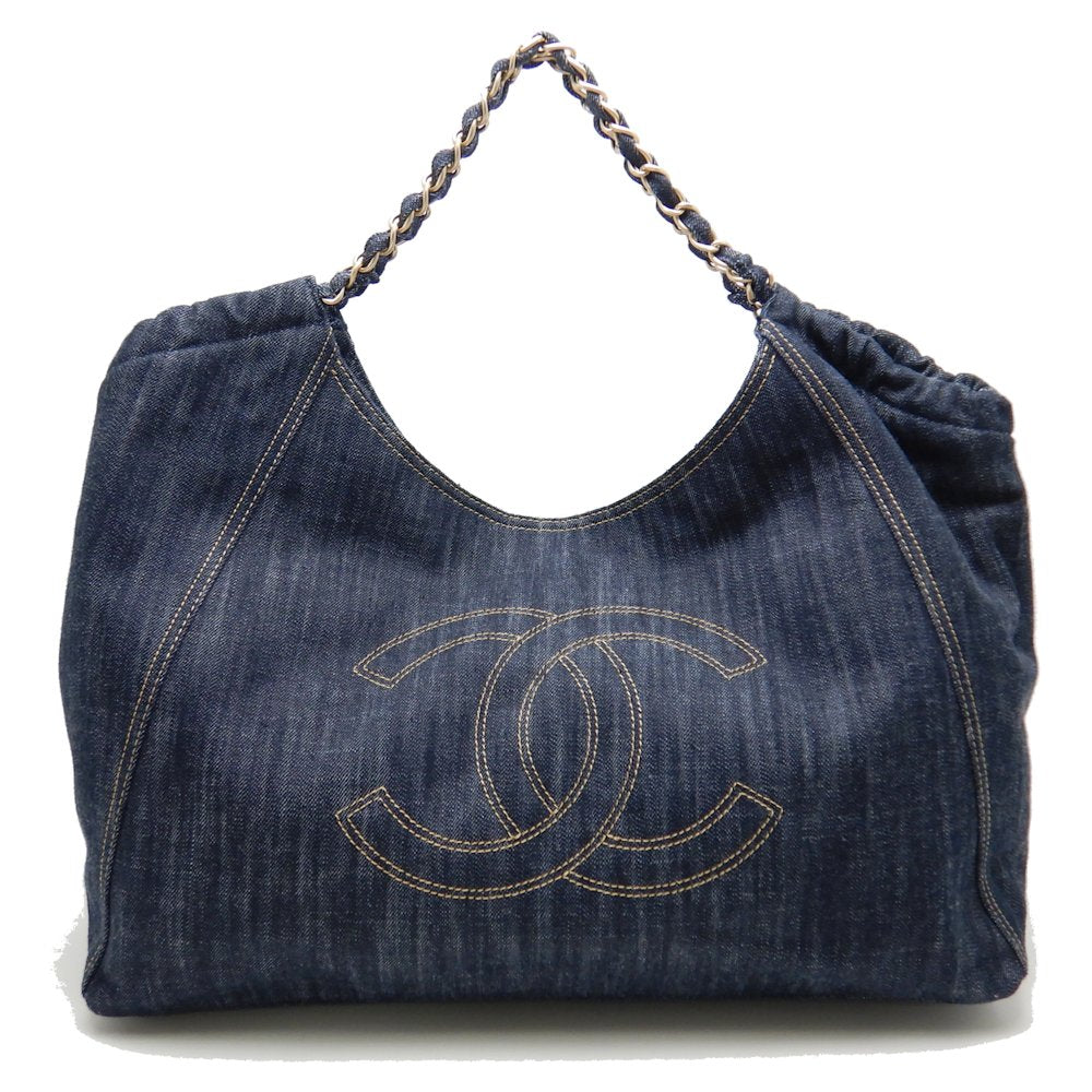Chanel Cococabas PM Indigo Shoulder Tote Denim Blue Shoulder Bag