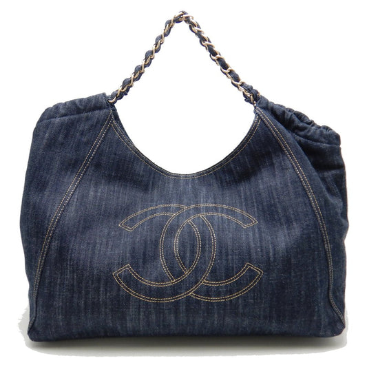Chanel Cococabas PM Indigo Shoulder Tote Denim Blue Shoulder Bag