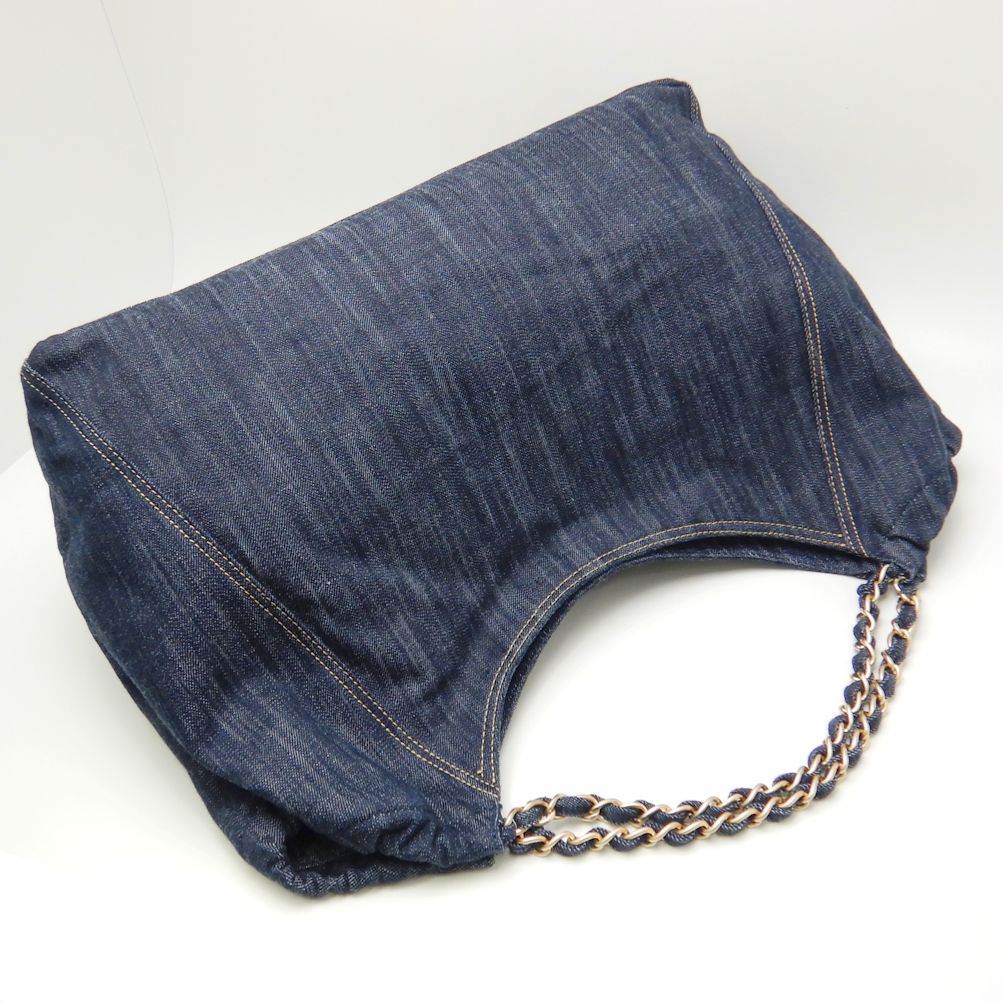 Chanel Cococabas PM Indigo Shoulder Tote Denim Blue Shoulder Bag