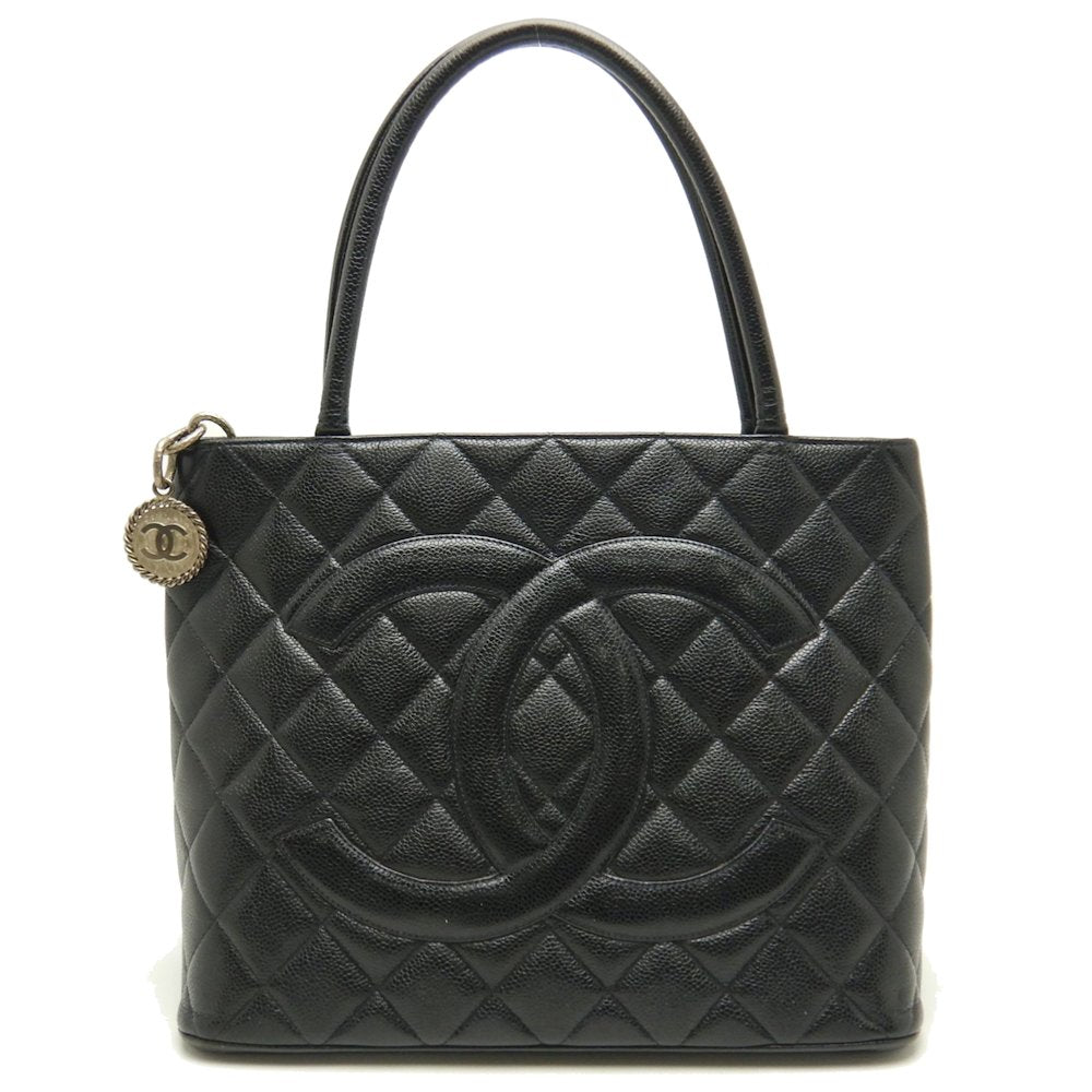 Chanel Reprint Tote Bag Caviar Skin Black Black 4