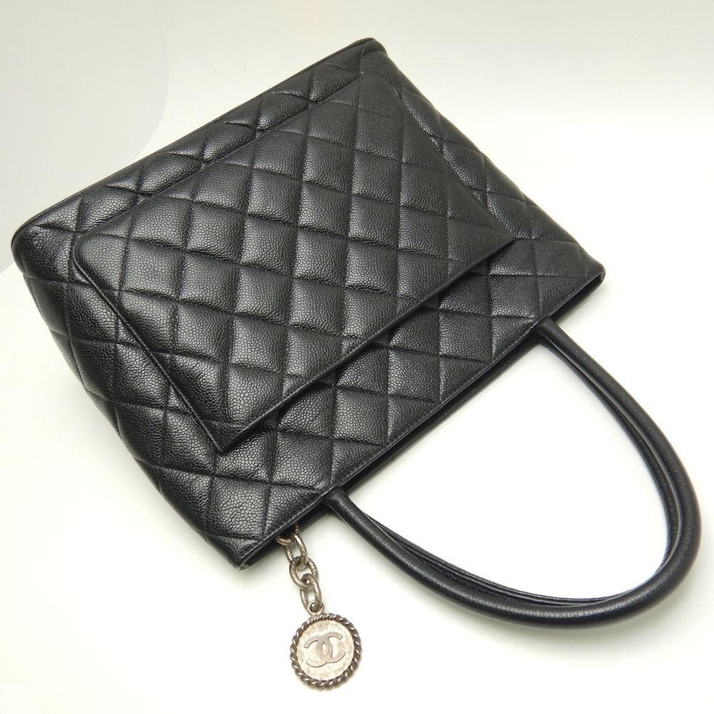 Chanel Reprint Tote Bag Caviar Skin Black Black 4
