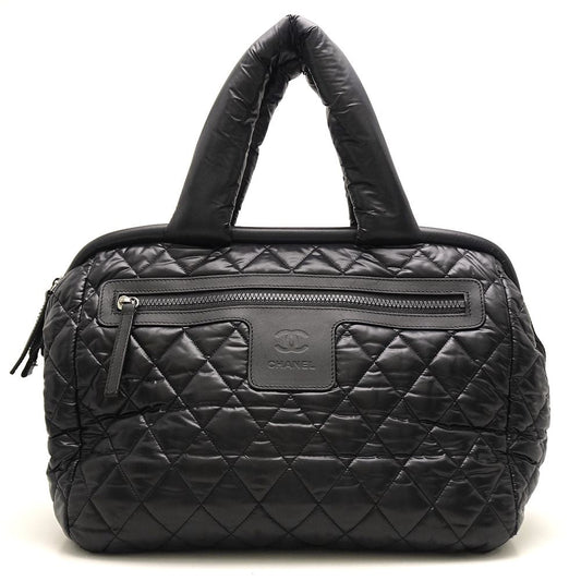 Chanel Coco Coon Boston Bag Leather Nylon Handbag