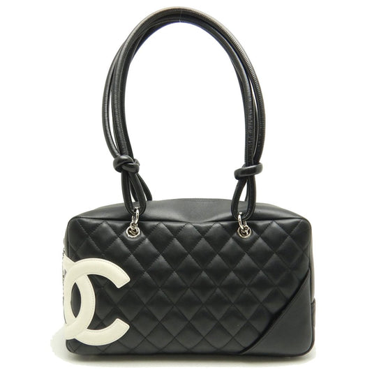 Chanel Cambon Line Bowling Bag Lambskin Shoulder Black Shoulder Bag