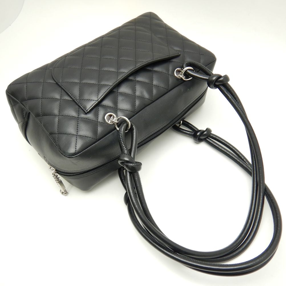 Chanel Cambon Line Bowling Bag Lambskin Shoulder Black Shoulder Bag