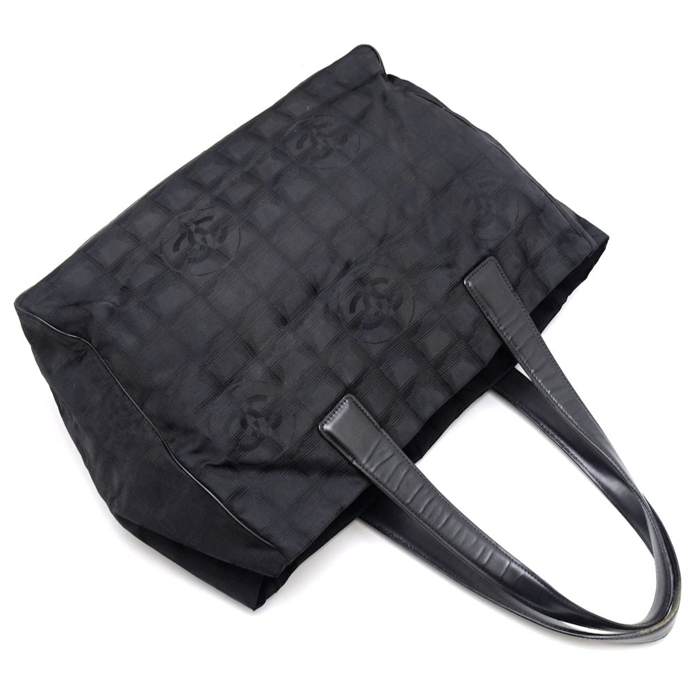 Chanel New Travel Line Tote MM Nylon Black Tote Bag