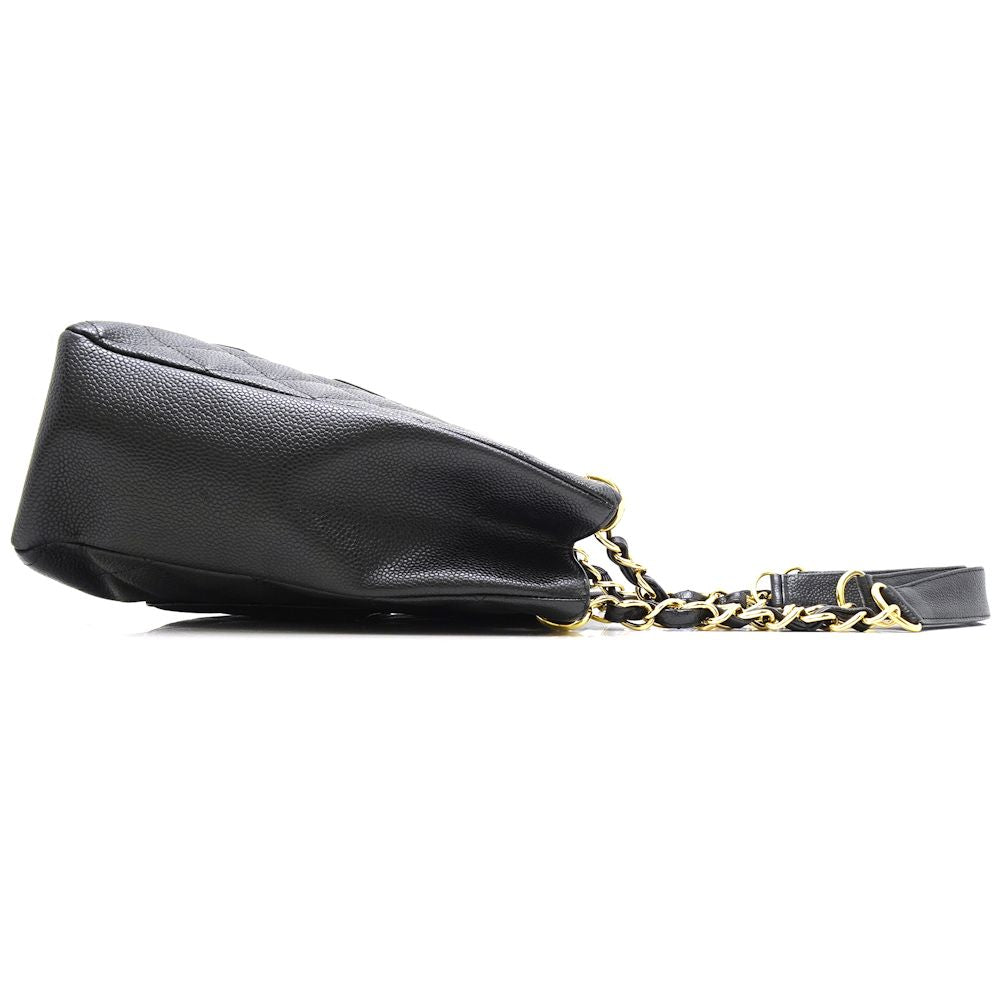Chanel Tote Bag Caviar Skin Matelasse Black Skin Black
