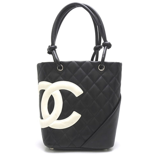 Chanel Cambon Line Tote Bag Lambskin Black Medium