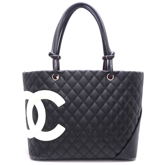 Chanel Cambon Line Tote Bag Calf Black Large Calf Black