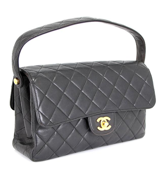 Chanel Double Face 25 Handbag Lambskin Matelasse Black