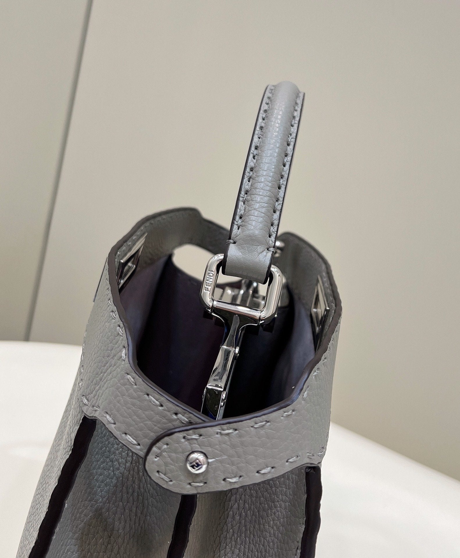 Fendi Iseeu Metop Qualityum Ff Gray Shoulder Bag