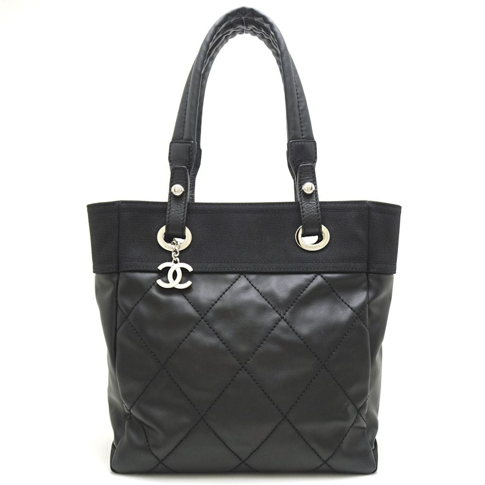 Chanel Paris Biarritz Tote PM x Leather Canvas Tote Bag