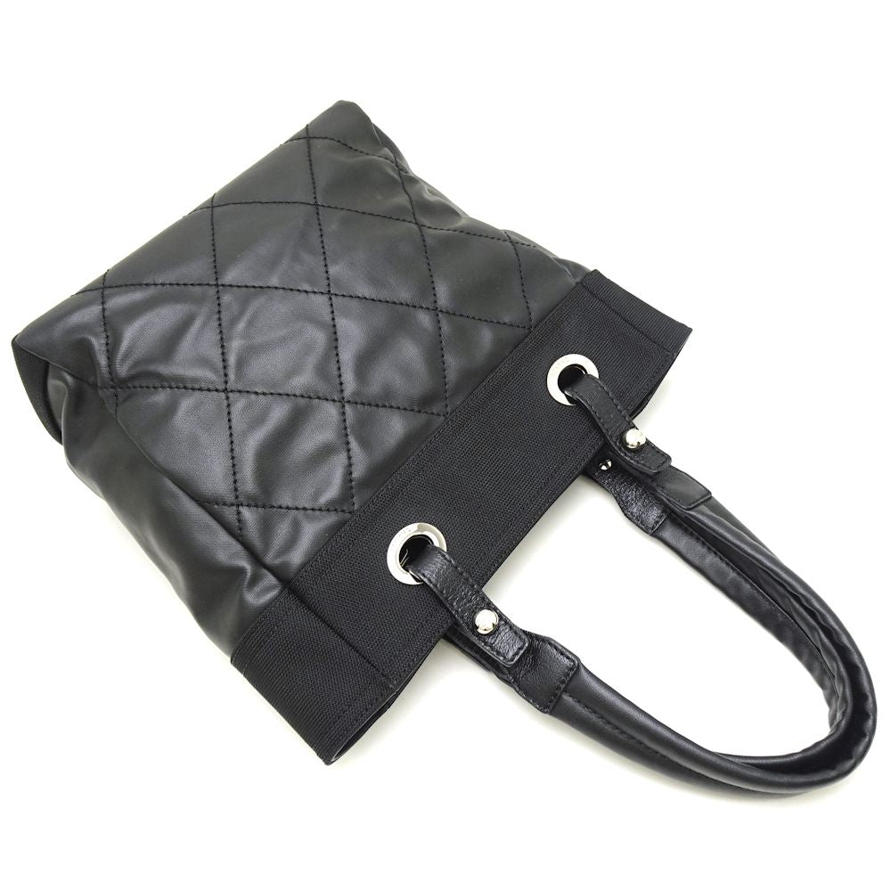 Chanel Paris Biarritz Tote PM x Leather Canvas Tote Bag