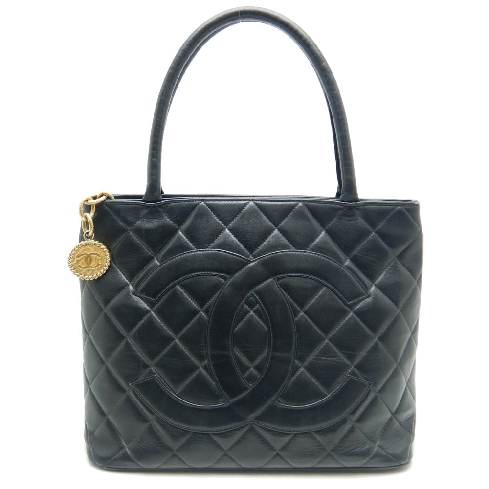 Chanel Reprint Tote Bag Lambskin Matelasse Black