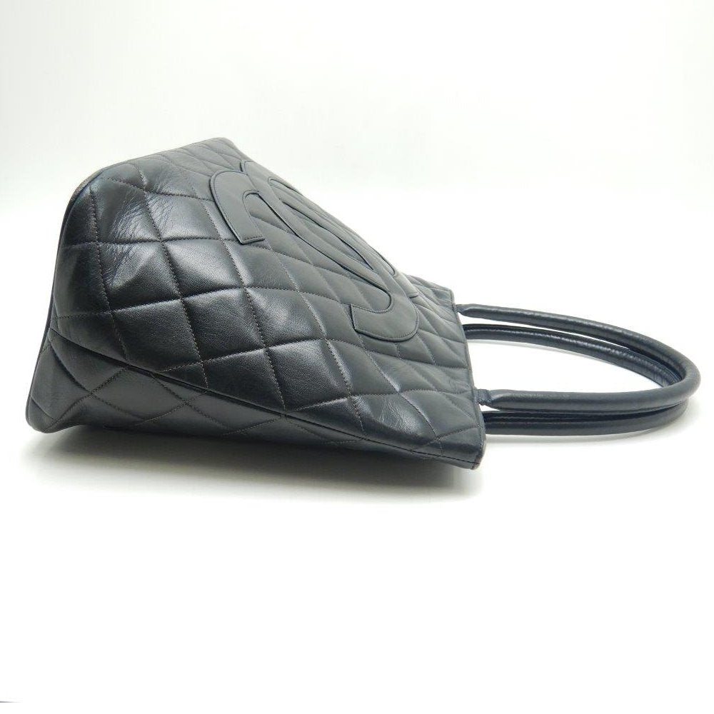 Chanel Reprint Tote Bag Lambskin Matelasse Black