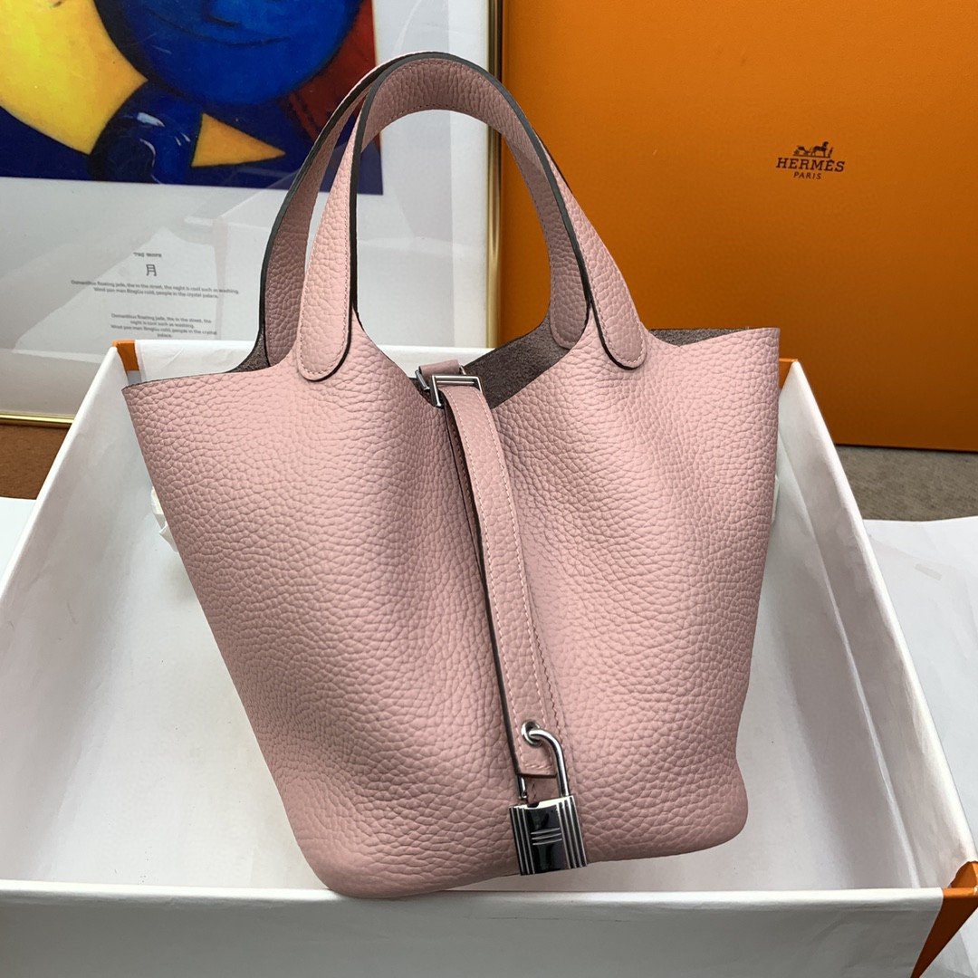 Top Quality Picotin Lock Bag Light With Pink Travel Bag